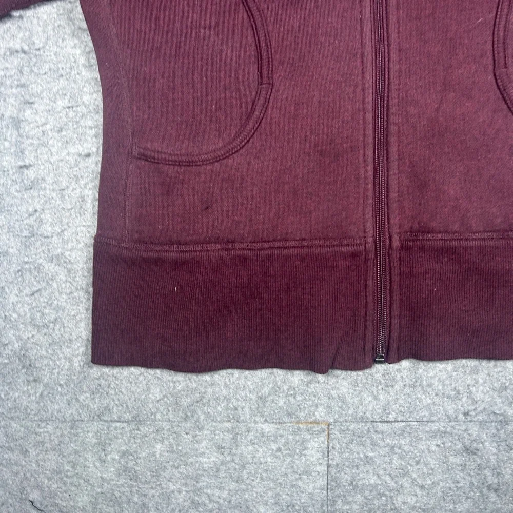 Lululemon Scuba Hoodie Women 4 Burgundy Full Zip Scuba Fleece Jacket Activewear - Picture 6 of 14